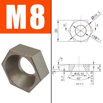 六角压块 M8